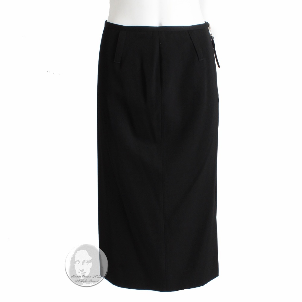 Jean Paul Gaultier Skirt Femme Label Black Chunky Zip Pencil Style US 8